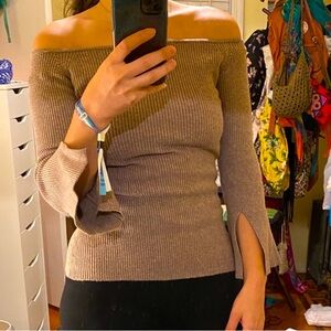 American Eagle Outfitters Don’t Ask Why Off The Shoulder Bell Sleeve Sweater OS